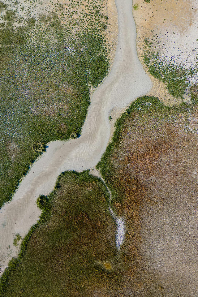 Die Form und Farbe des Flussdeltas ist Ideengeber für die Tischgestaltung von LIebwerk.